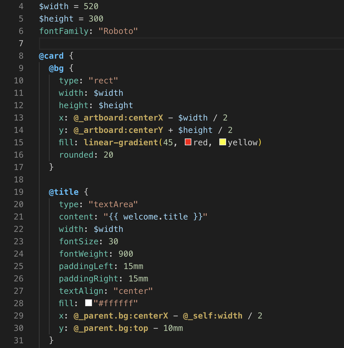 Paqira Design Script editor showing instructions for creating and updating artwork